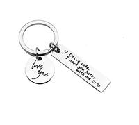 Bogoo Drive Safe Keychain, Stainless Steel Key Ring for Drivers, Valentine's Day & Father's Day Gift, 'Drive Safe I Need You Here with Me' Engraved, Unisex