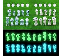 Bogoro 30 Pcs Princess Mononoke Kodama Forest Spirits, Glow in the Dark Tree Elves Statue (Blue & Green)