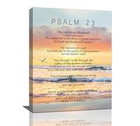 Bogosip Psalm 23 Wall Art, Canvas Prints, Painting, Bible Verse Scripture Frame Artwork for Prayer, Bedroom, Living Room, Bathroom, Church, 12"x16"