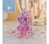 bogota glass octopus ornament in pink and blue