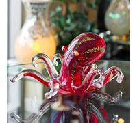 bogota glass octopus ornament in red