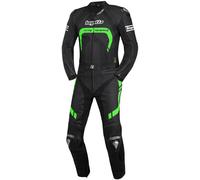 Bogotto Assen Two Piece Motorcycle Leather Suit, black-green, size 48 for Men