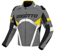 Bogotto Boomerang Waterproof Motorcycle Textile Jacket, grey-yellow, size L for Men