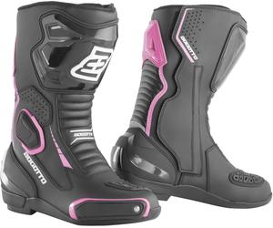 Bogotto Carta Race perforated Ladies Motorcycle Boots, black/white/pink, size 37