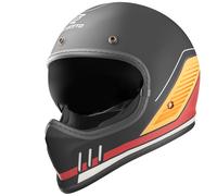 Bogotto FF980 EX-R Caferacer Cross Helmet, black-red-yellow, size S for Men