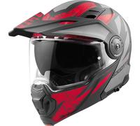 Bogotto FG-102 Safari Fiberglass Enduro Helmet, black-grey-red, size S for Men