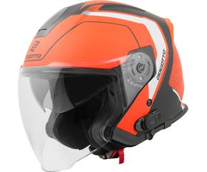 Bogotto H586 BT Illus Bluetooth Jet Helmet, black-orange, size 2XL for Men