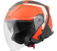 Bogotto H586 BT Illus Bluetooth Jet Helmet, black-orange, size M for Men