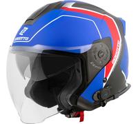 Bogotto H586 BT Illus Bluetooth Jet Helmet, black-red-blue, size S for Women