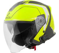 Bogotto H586 BT Illus Bluetooth Jet Helmet, black-yellow, size S for Men