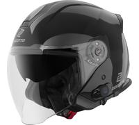 Bogotto H586 BT Solid Bluetooth Jet Helmet, black, size L for Men