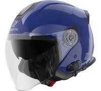 Bogotto H586 BT Solid Bluetooth Jet Helmet, blue, size S for Women