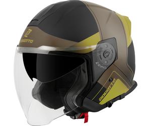 Bogotto H586 City-B Jet Helmet, black matt/brown/gold, size L