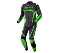 Bogotto Misano Two Piece Motorcycle Leather Suit, black/green, size 48