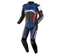 Bogotto Misano Two Piece Motorcycle Leather Suit, black/white/red/blue, size 50