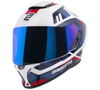 Bogotto Phantom Codex Fiberglass Helmet, white-red-blue, size M for Men