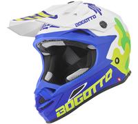 Bogotto V328 Camo Fiberglass Motocross Helmet, white/blue, size M