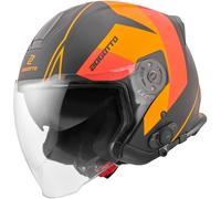 Bogotto V586 Detri BT Bluetooth Jet Helmet, black-orange, size S for Men