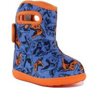 BOGS II Wellies Boots Infants Fur Lined Waterproof Orange Multi Dinosaur - UK 6