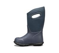 BOGS Unisex-Child York Boys and Girls Waterproof Insulated Rubber and Neoprene Winter Rain Boot, Solid Navy, 7 Toddler M