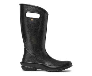 BOGS Women's Rainboot Glitter Print Waterproof Rain Boot, Black, Size 9.0 US/US