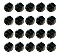 Bohaner 20 x Wheel Nuts M12 x 1.5 Taper Collar 60° SW19 Open Wheel Nuts 16 mm Height Black Wheel Nuts for Steel Rims for Ford, Toyota