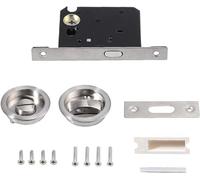 Bohaner 3 Lever Sliding Pocket Door Bathroom Mortice Lock Privacy Set Door Latch Security Mechanism CE Approved and Fir Protection Zinc Chrome Locks for Internal/External Doors