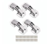 Bohaner 4Pcs Cabinet Hinges Set of 4 Hinges 104 x 43 mm Hidden Kitchen Door Hinge 90 Degree with Screws Soft Close Hinge for Kitchen Cupboard Doors