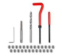 Bohaner M8 x 1.25mm Thread Repair Kit 30-Piece Helicoil-Type Set | HSS tap, installation tool and lug breaker included; wire insert for stripped thread restoration; for aluminium engine block