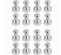 Bohaner Magnets, Pack of 16, Mini Magnets, 12 x 16 mm, Strong Magnet, Music Magnet, Extra Strong for Magnetic Board, Fridge, Pegboard, Notice Board, Whiteboard (Silver)