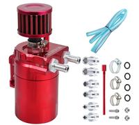 Bohaner Oil Catch Can Oil Catch Breather Can Oil Catch Tank 300ML Universal Aluminum Alloy Oil Tank Reservoir Catch Can with Filter Connector Hose and Other Accessories(Red)
