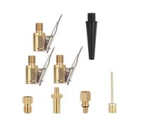 Bohaner Valve Adapter Set Brass Air Pump Kit 8mm Pack of 3 | Car valve adapter, bicycle valve adapter and air chuck included; inflation needle and cone; fits Bosch EasyPump