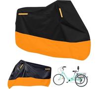 BoHangong Premium Adult Tricycle Cover, Universal for All 3 Wheel Bike Motorcycle Outdoor and Indoor Cover Storage (104" x 43.3" x 49") (Black & Orange, 210D)