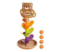 Bohany Build and Stack Marble Run Children's Toy with Basketball and Rotating Course for Childhood - Educational Game Interactive Stacking Tower Slide Racing Track Cartoon Preschool Home Travel