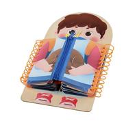 Bohany Button Board, Basic Life Skills Toys, Learn to Zip, Lace and Buckle, Portable Wood Toy For Classroom Travel Preschool Kindergarten Home Car