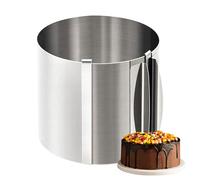 Bohany Cake Ring Adjustable 16 to 30cm,Metal Cooking Cake Mould,Stainless Steel Baking Ring,Telescopic Mousse Round Mold,Cheesecake Decorating Tool for Baking Cooking Crumpets Eggs Pastry Desserts