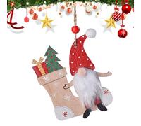 Bohany Christmas Gnome, Wooden Gnome Ornaments, Cute Pendants Fade-Resistant for Car Rearview Living Room Entrance Window Wall Bedroom Kids Room Garden Gate