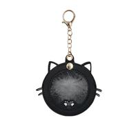 Bohany Dog Hair Collector Keyring - Kitten Face Shape Cat Hair Storage Key Ring Creative Cute Key Ring Key Holder for Photo Storage Backpack Purse - For, black, Siehe Beschreibung