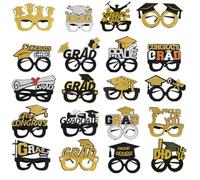 Bohany Graduation Accessories, 20 Pieces Funny Party Selfie Decoration for Graduation Party Glasses Felt Photo Props for Professors, Adults, Teachers, Yearbook and Senior Portrait