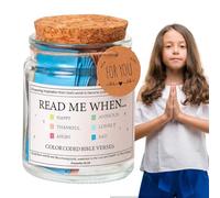 Bohany Scripture Verse Jar,Inspirational Bible Verses Jar - Religious Cards Color Coded for Daily Devotional Women Emotion Elderly Youth Church Easter Christmas