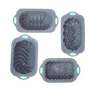Bohany Silicone Bread Baking Mould - Banana Bread Loaf Mould, Silicone, 4 Pieces, Heat Resistant, Homemade Meat Loaf Mould for Kitchen Use for Weddings, Birthday Parties and Holidays