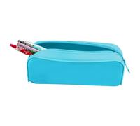 Bohany Silicone Pen Bag, Silicone Pen Case - Soft Aesthetic Storage Pen Case - Stationery Organiser Bag with Zip for Cosmetics, Tools, Eraser, Stationery, blue, see description, See description