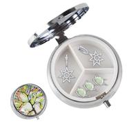 Bohany Travel Pill Box - Three Compartments Travel Pill Organiser, Compact Medicine Storage Box for Outdoor and Camping