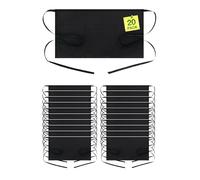 BOHARERS Waist Apron with 3 Pockets 20 Pack - Black Waitress Waiter Server Half Short Aprons Kitchen Restaurant for Women Men Server, 24 X 12 for Holding Server Book Guest Check Card Holder