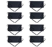 BOHARERS Waist Apron with 3 Pockets 8 Pack - Black Waitress Server Short Apron