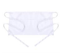 BOHARERS Waist Apron with 3 Pockets - White Waitress Waiter Server Half Short Aprons Kitchen Restaurant for Women Men Server, 24 X 12 for Holding Server Book Guest Check Card Holder