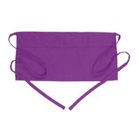 BOHARERS Waist Purple Apron with 3 Pockets - Black Waitress Server Short Apron