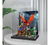BoHeart Acrylic Display Case for Lego 21348 for Red Dragon Model, Dustproof Display Box, Size:40*35*50 cm (Model Not Included) (Back spray version-3mm)