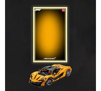 BoHeart Car Wall Mount for Lego 42172 McLaren P1, Display Wallboard with LED Lights for Lego Car, Adult Collectibles Car Wall Mount for Building Blocks, Gifts for Lovers-No Model (G)