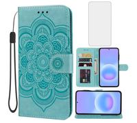 Bohefo Phone Case for Galaxy A57 5G Case/for SamsungA57 SM-A576U Wallet Cases with Screen Protector, Mandala Leather Flip Credit Card Holder Stand Phone Cover for Samsung Galaxy A57 5G Green